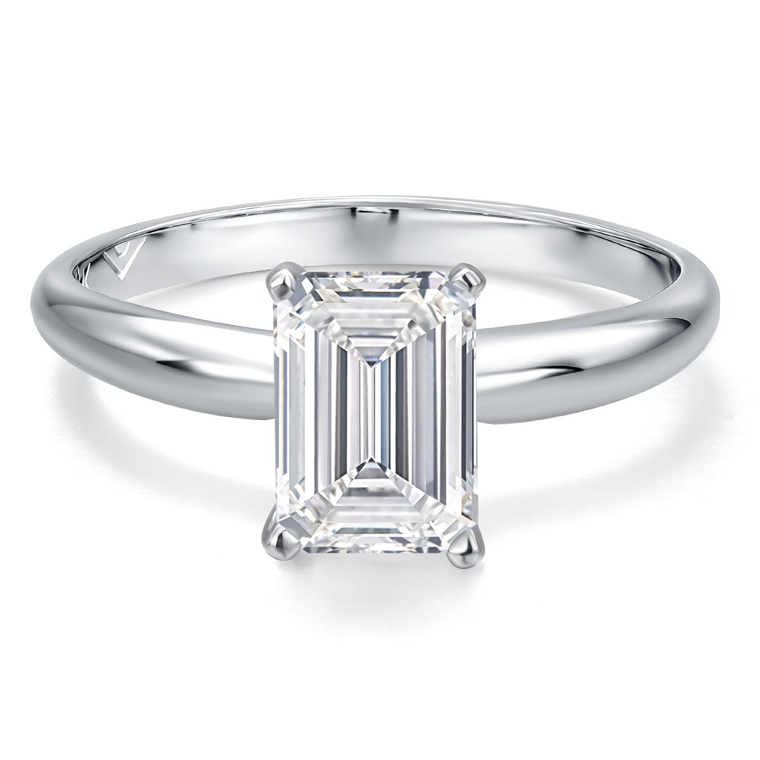 900 Platinum IGI Certified Emerald Cut Lab Grown Diamond Solitaire Engagement Ring for Women | 2.00 Ct Emerald Cut | F-G Color | VS Clarity | Available In Size 5 to 9