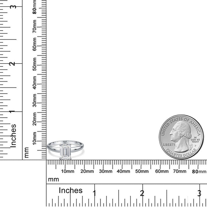 900 Platinum IGI Certified Emerald Cut Lab Grown Diamond Solitaire Engagement Ring for Women | 2.00 Ct Emerald Cut | F-G Color | VS Clarity | Available In Size 5 to 9