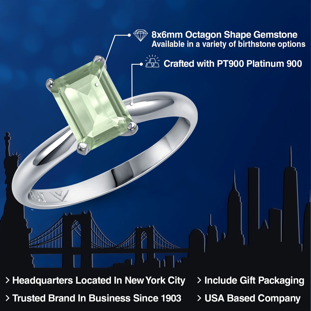 Prasiolite_Ring in Platinum