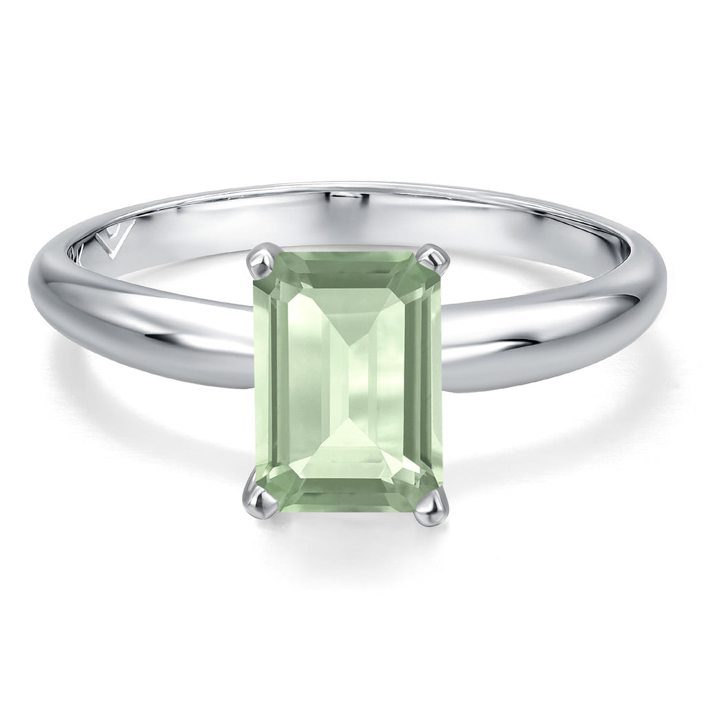 Prasiolite_Ring in Platinum
