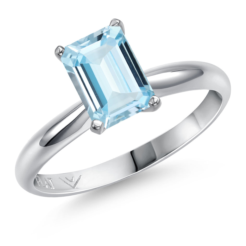 Aquamarine - March_8_Ring in Platinum