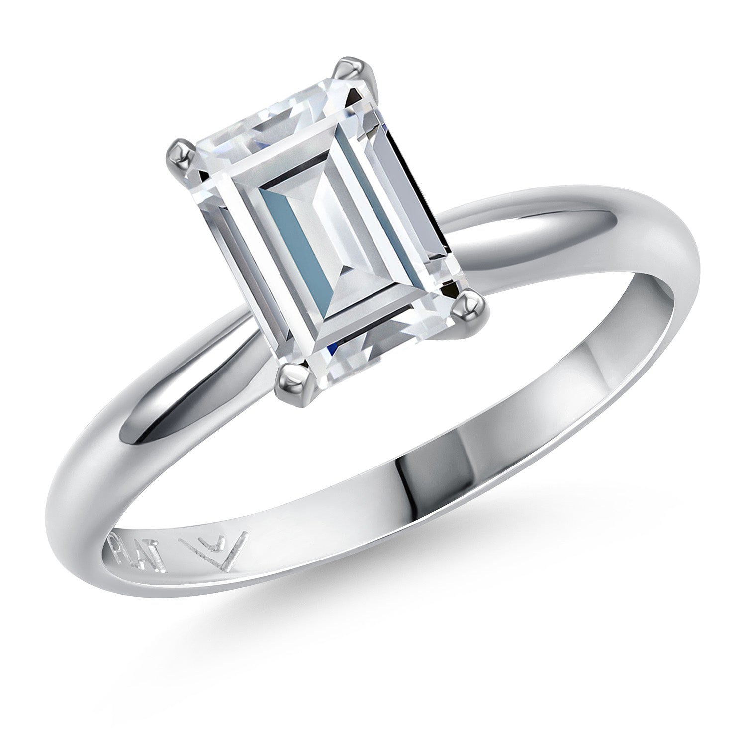 White Moissanite - April_7_Ring in Platinum