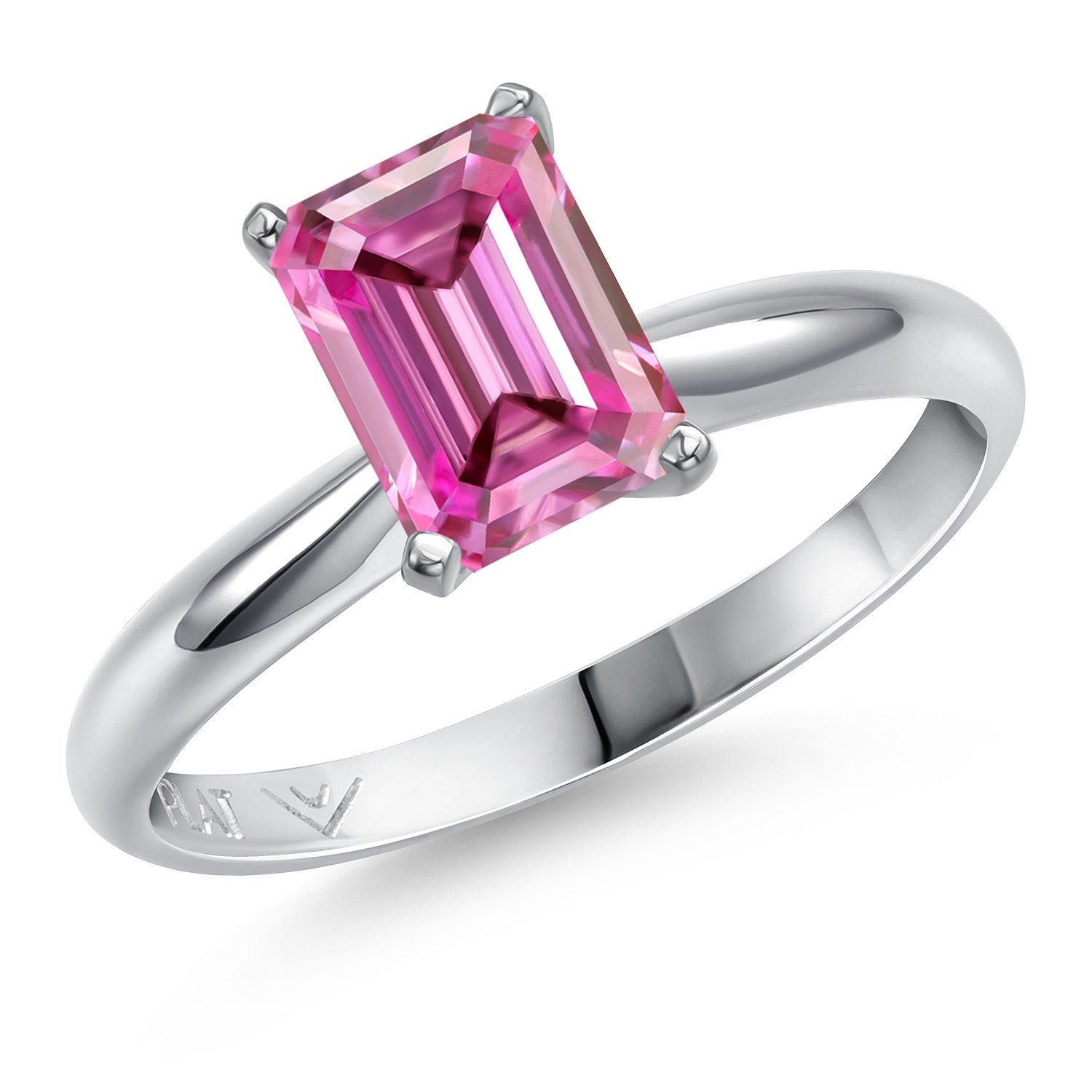 Pink Moissanite - April_8_Ring in Platinum