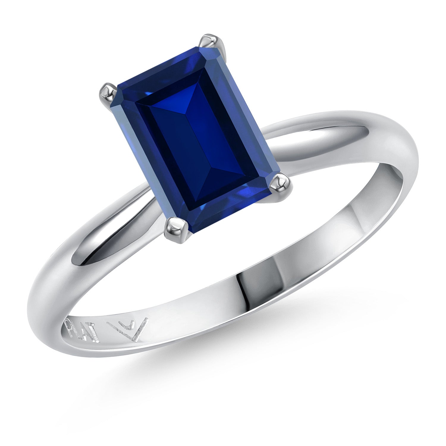 Blue Created Sapphire - September_8_Ring in Platinum