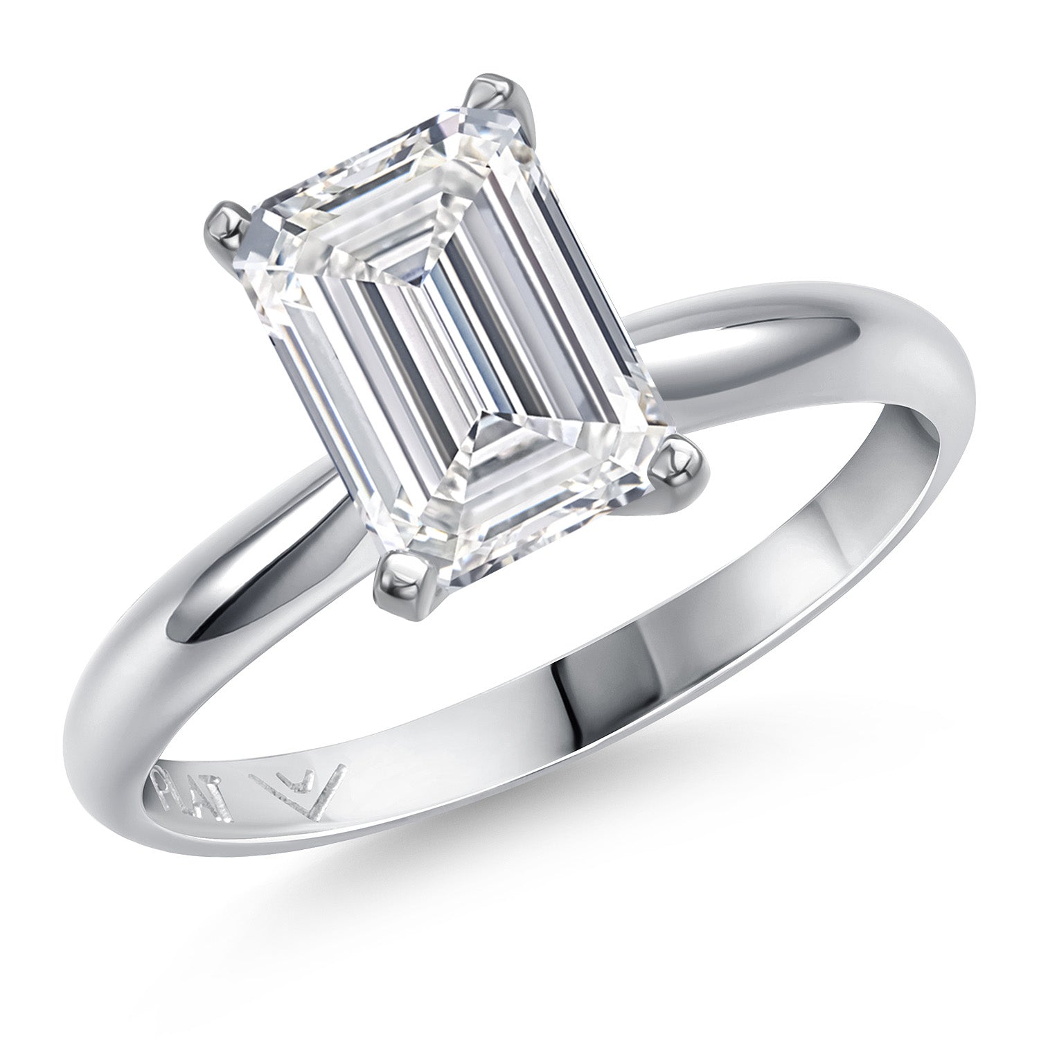 3.00 Ct Emerald Cut IGI Certified Lab Grown Diamond 950 Platinum Solitaire Engagement Ring for Women | F-G Color | VS1 Clarity | Available In Size 5, 6, 7, 8, 9