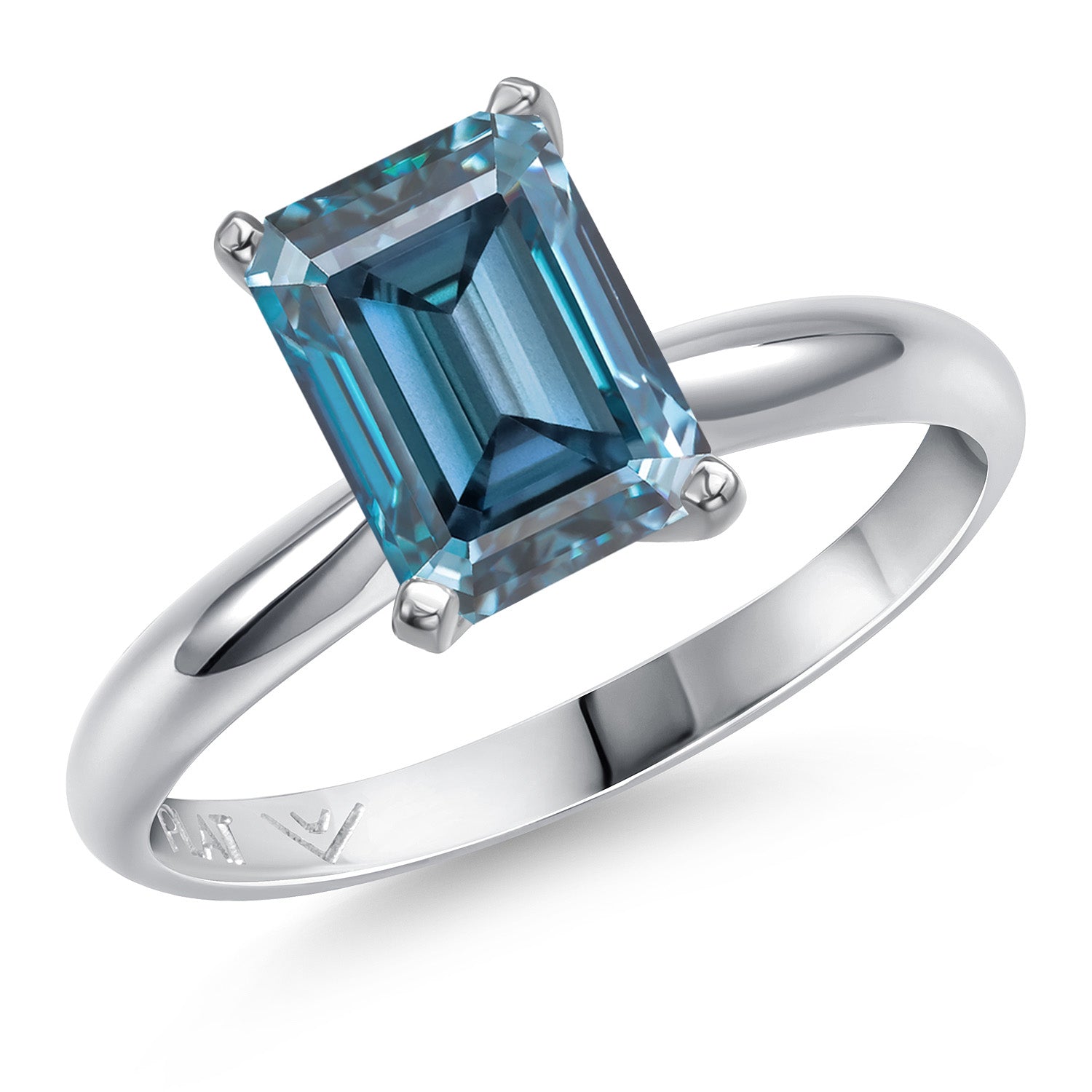 Persian Blue Moissanite - April_5_Ring in Platinum
