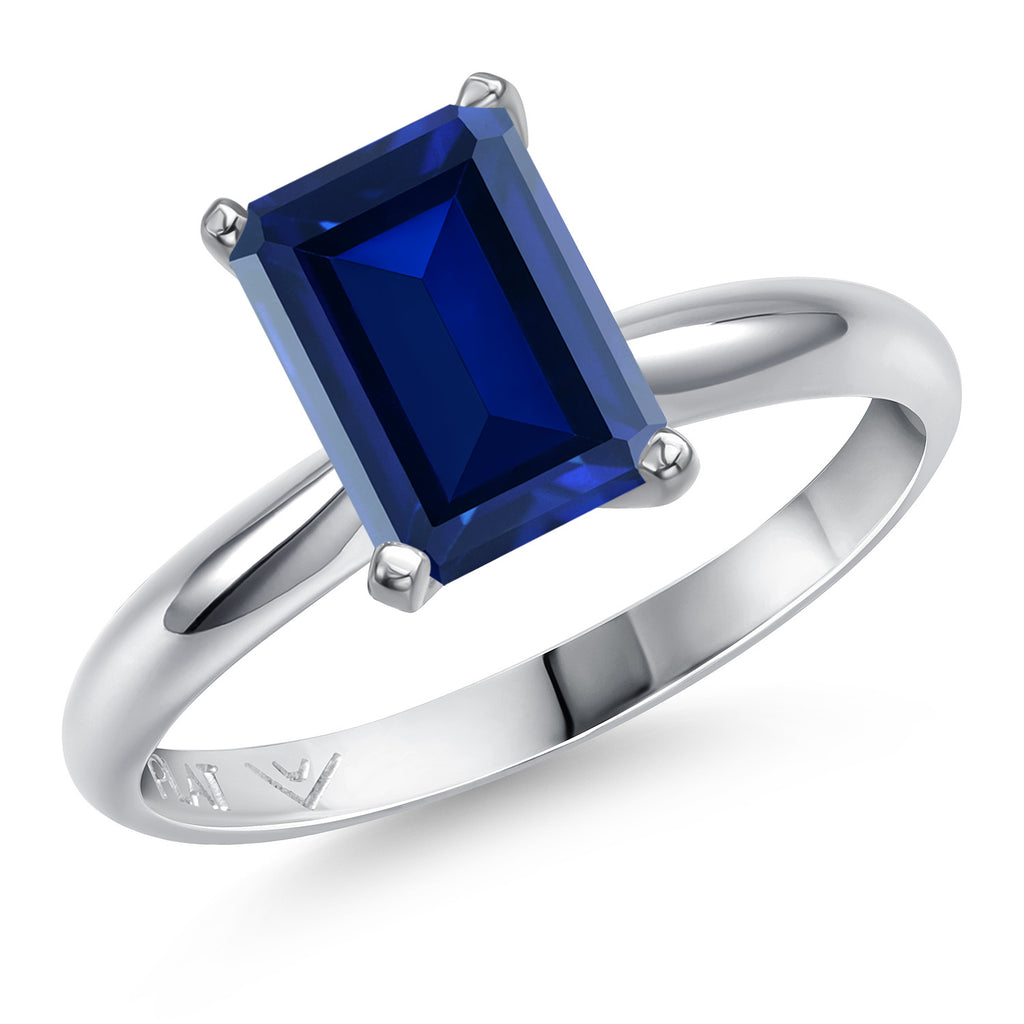 Blue Created Sapphire - September_8_Ring in Platinum