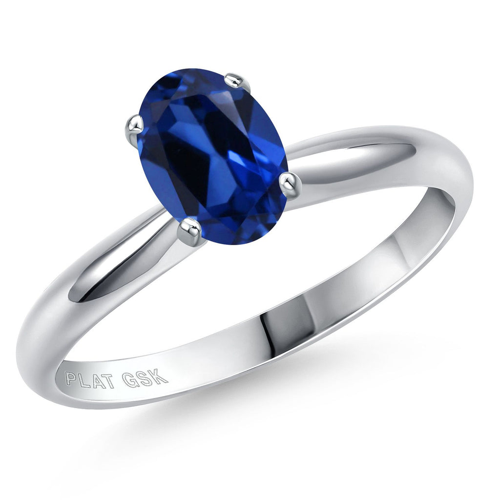 Blue Created Sapphire - September_6_Ring in Platinum