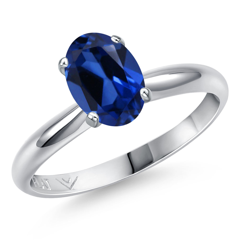Blue Created Sapphire - September_7_Ring in Platinum