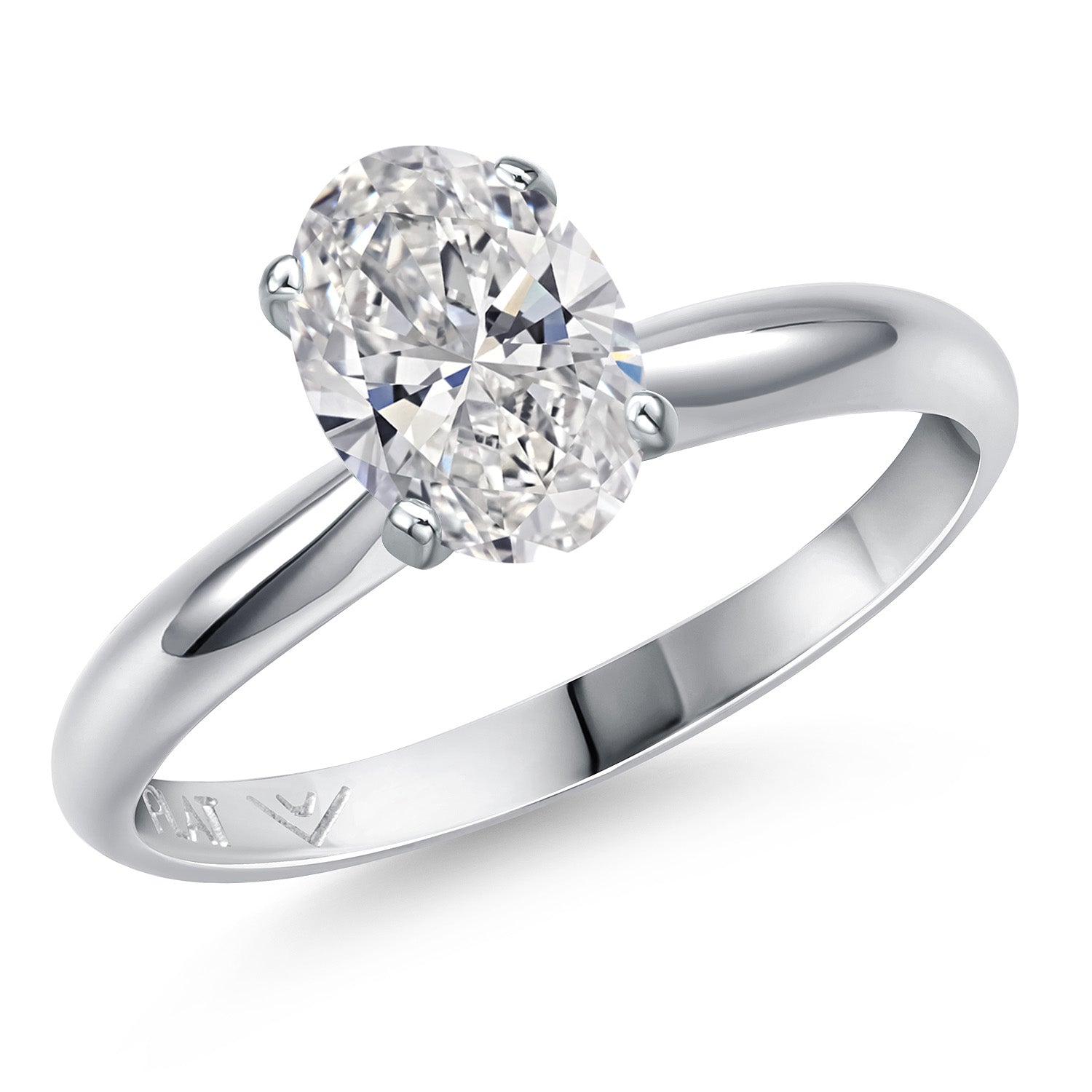 1.50 Ct IGI Certified Lab Grown Diamond 900 Platinum Solitaire Engagement Ring for Women | Oval Cut | F-G Color | VS Clarity | Available In Size 5, 6, 7, 8, 9