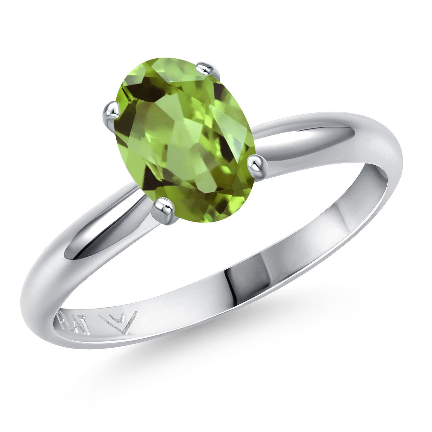 Peridot - August_8_Ring in Platinum