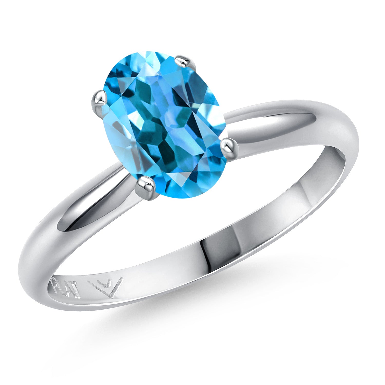 Swiss Blue Topaz - November_9_Ring in Platinum