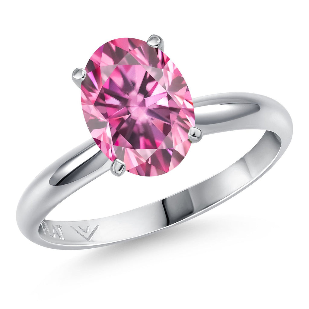 Pink Moissanite - April_9_Ring in Platinum