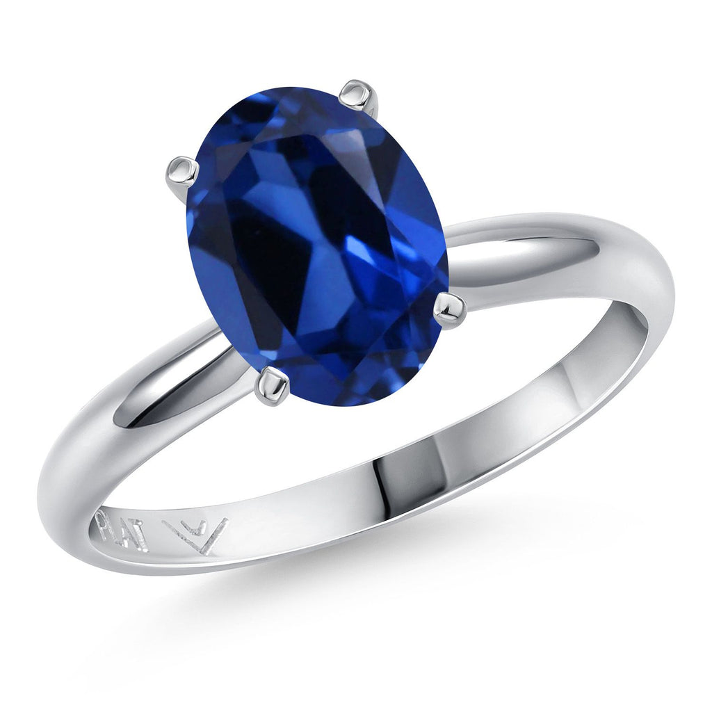 Blue Created Sapphire - September_6_Ring in Platinum