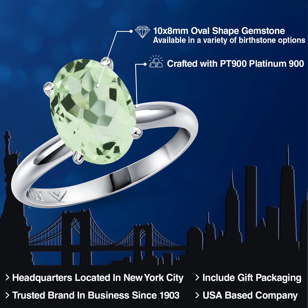 Prasiolite_Ring in Platinum