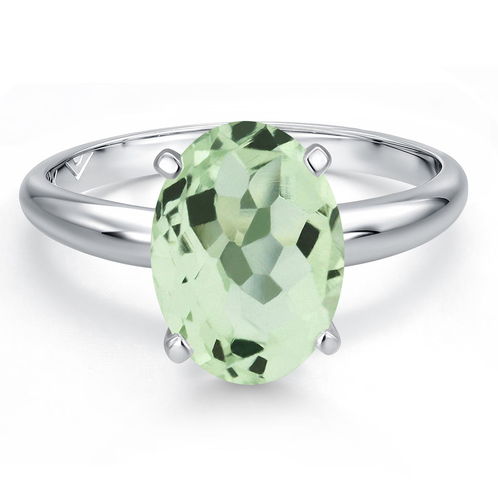 Prasiolite_Ring in Platinum