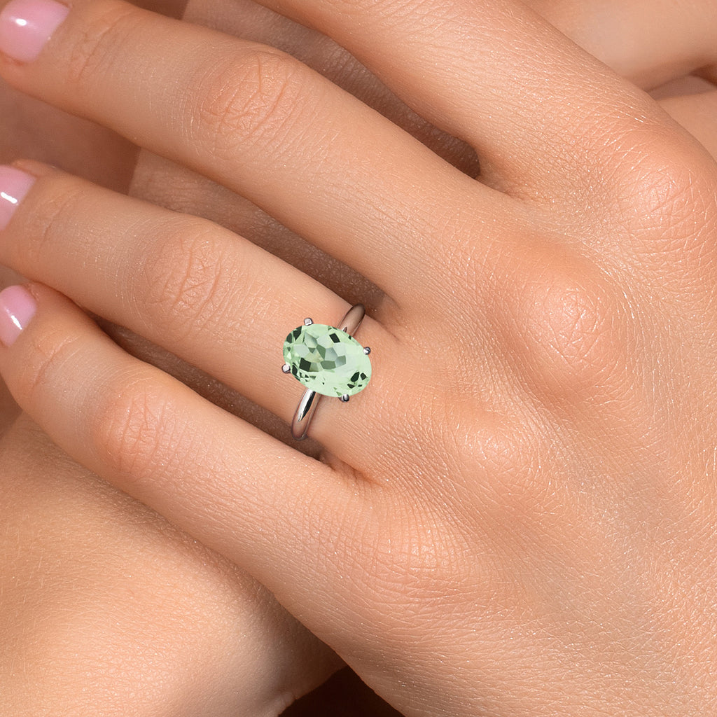 Prasiolite_Ring in Platinum