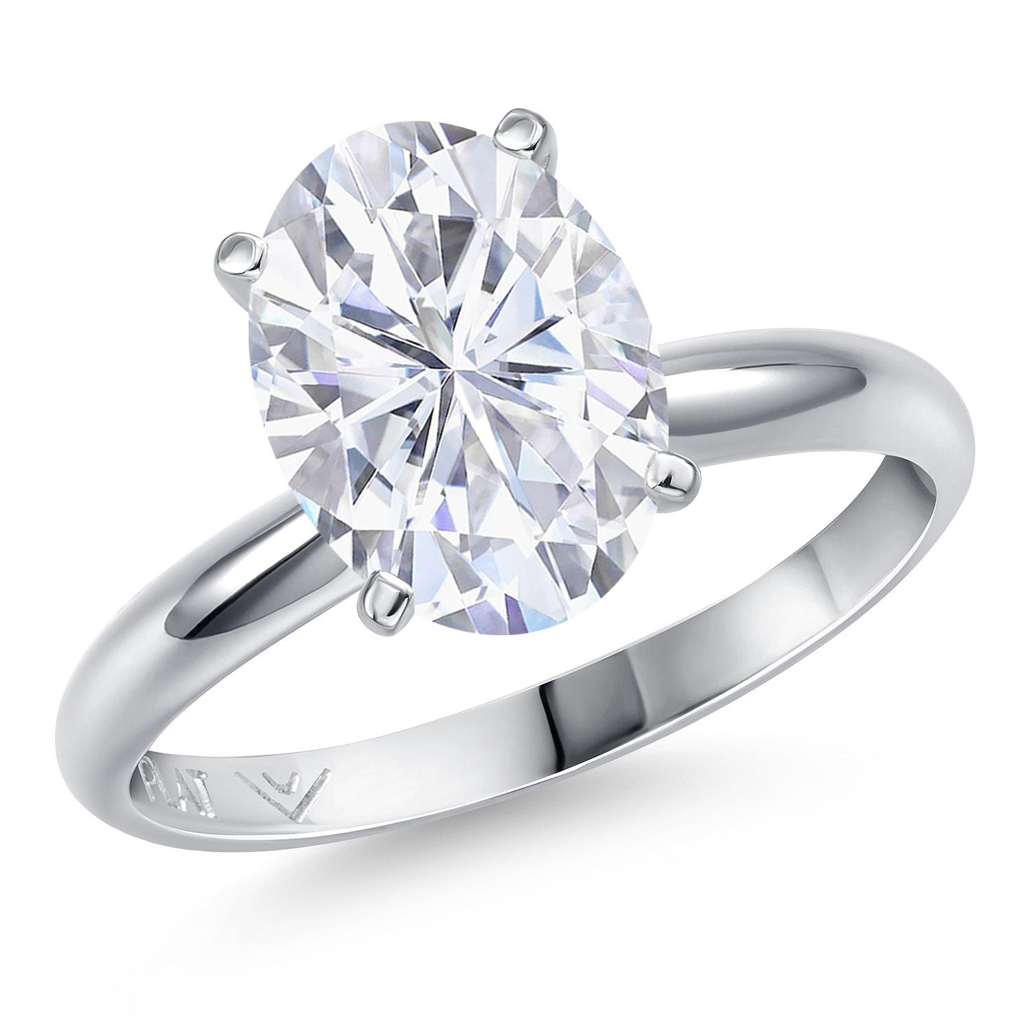White Moissanite - April_6_Ring in Platinum