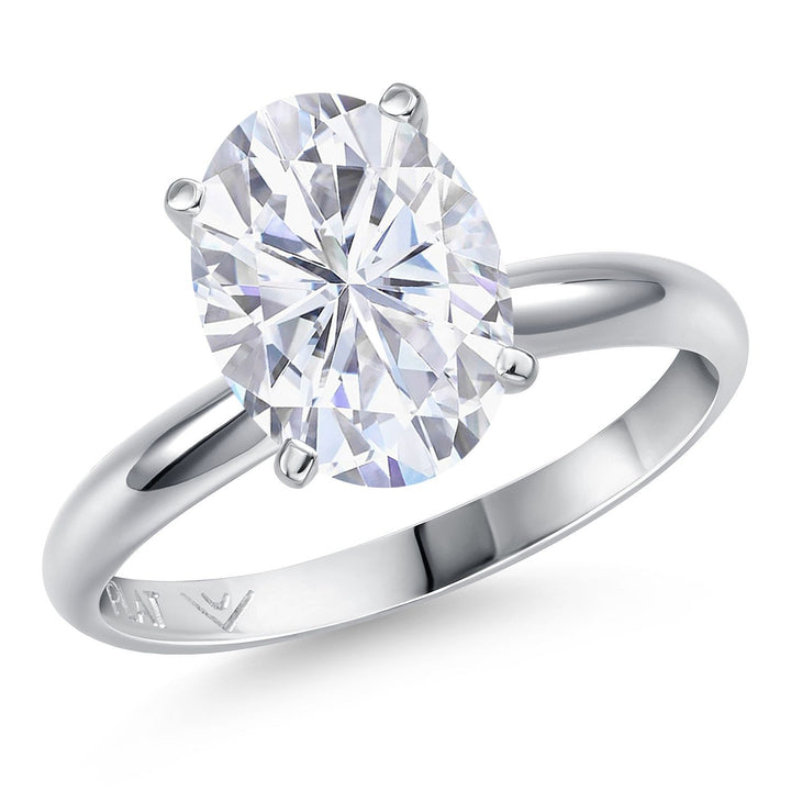 White Moissanite - April_5_Ring in Platinum