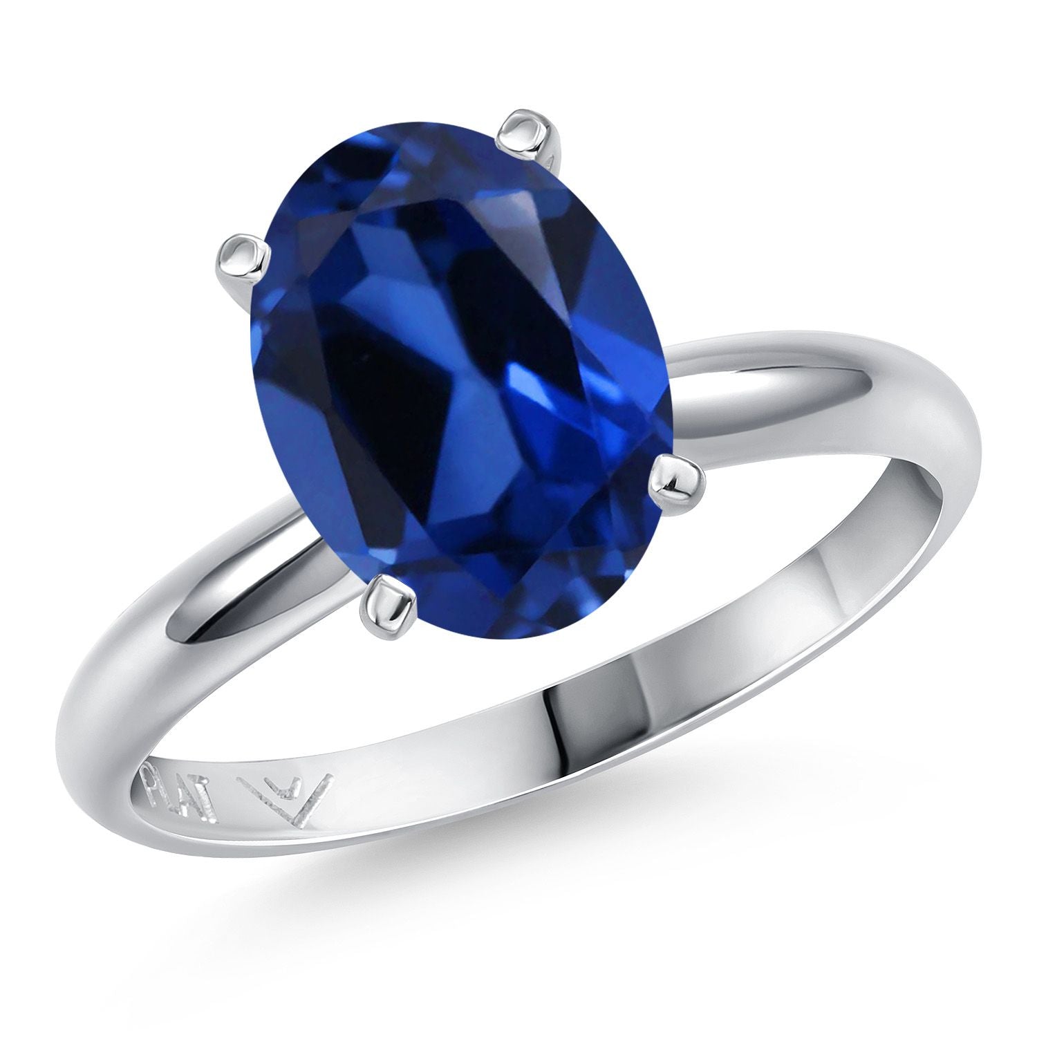 Blue Created Sapphire - September_8_Ring in Platinum
