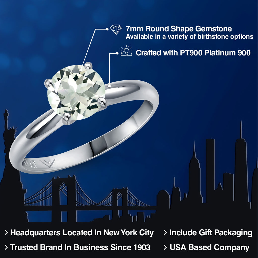 Prasiolite_Ring in Platinum