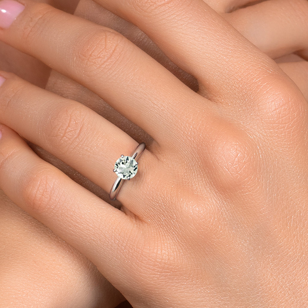 Prasiolite_Ring in Platinum