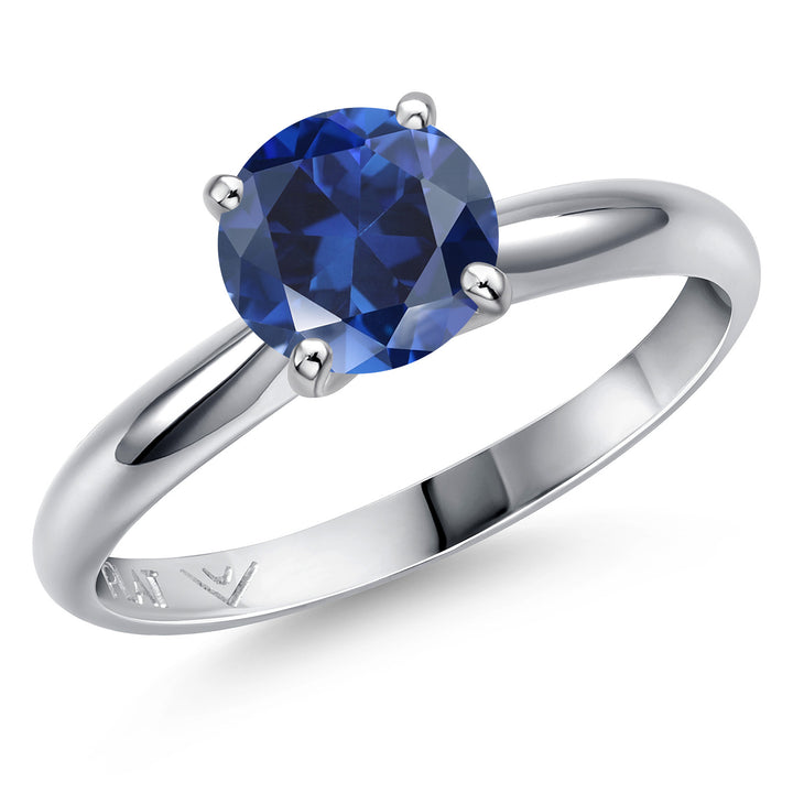 Blue Created Sapphire - September_8_Ring in Platinum
