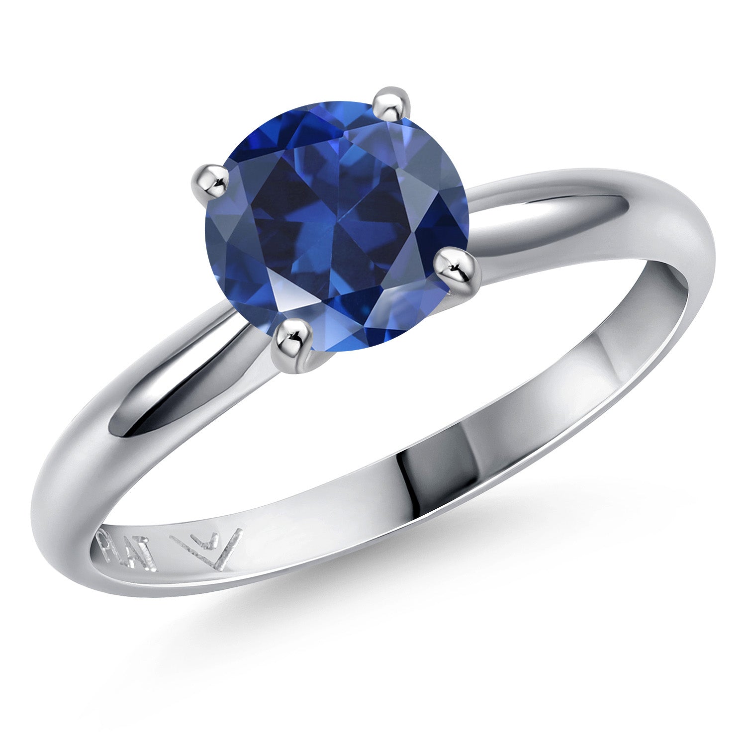 Blue Created Sapphire - September_9_Ring in Platinum