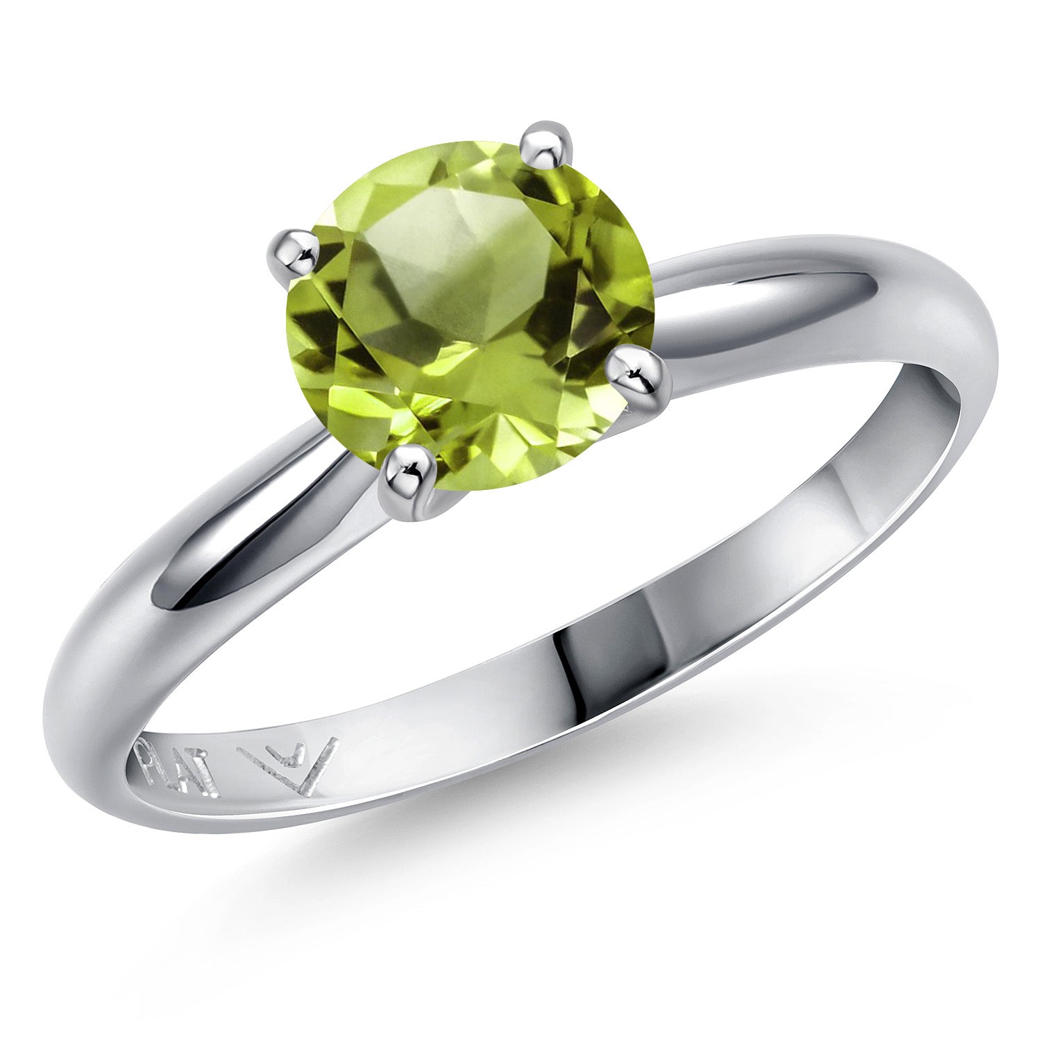 Peridot - August_8_Ring in Platinum