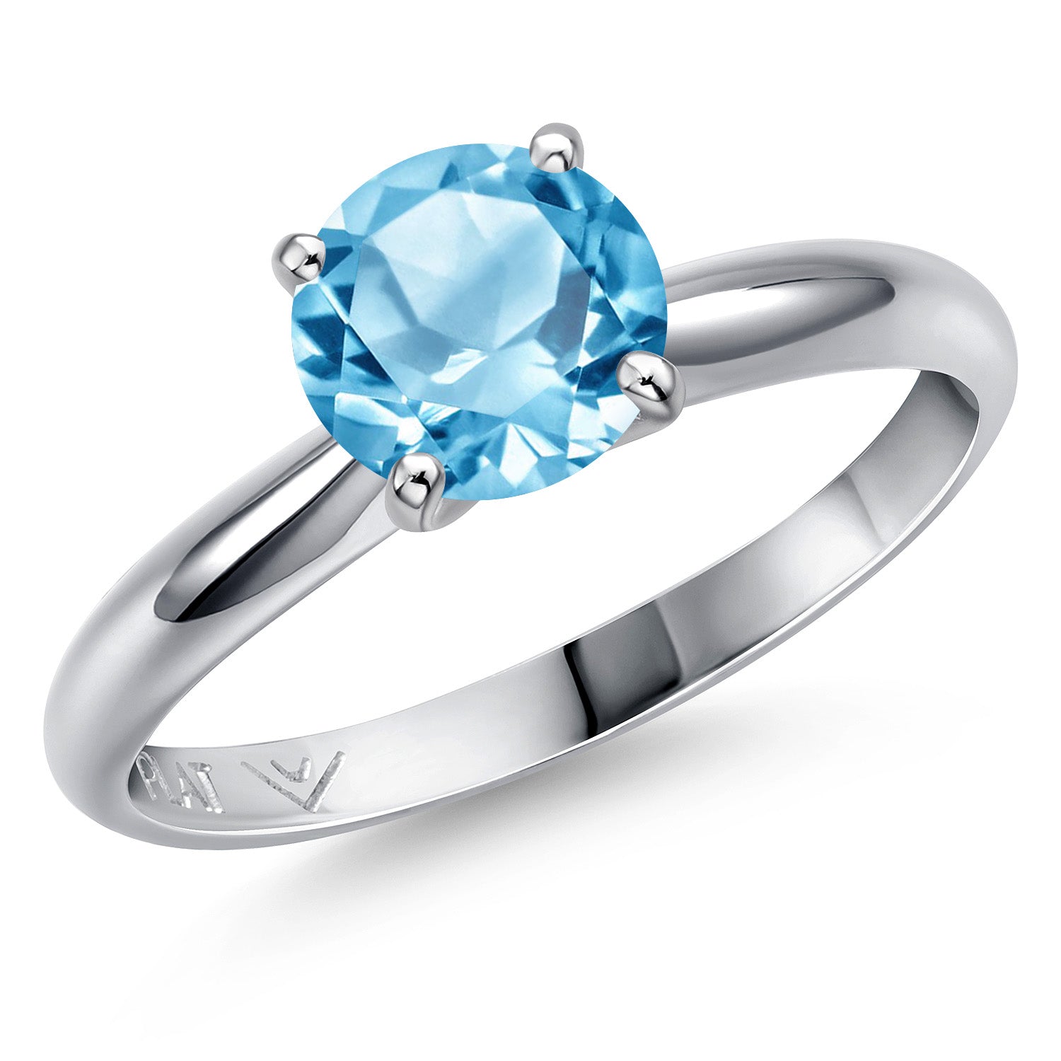 Swiss Blue Topaz - November_5_Ring in Platinum