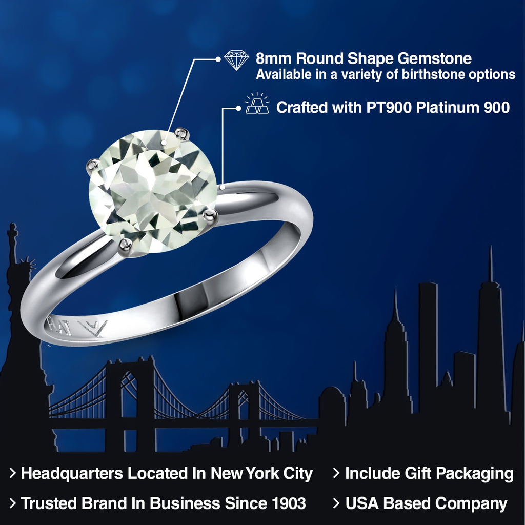 Prasiolite_Ring in Platinum