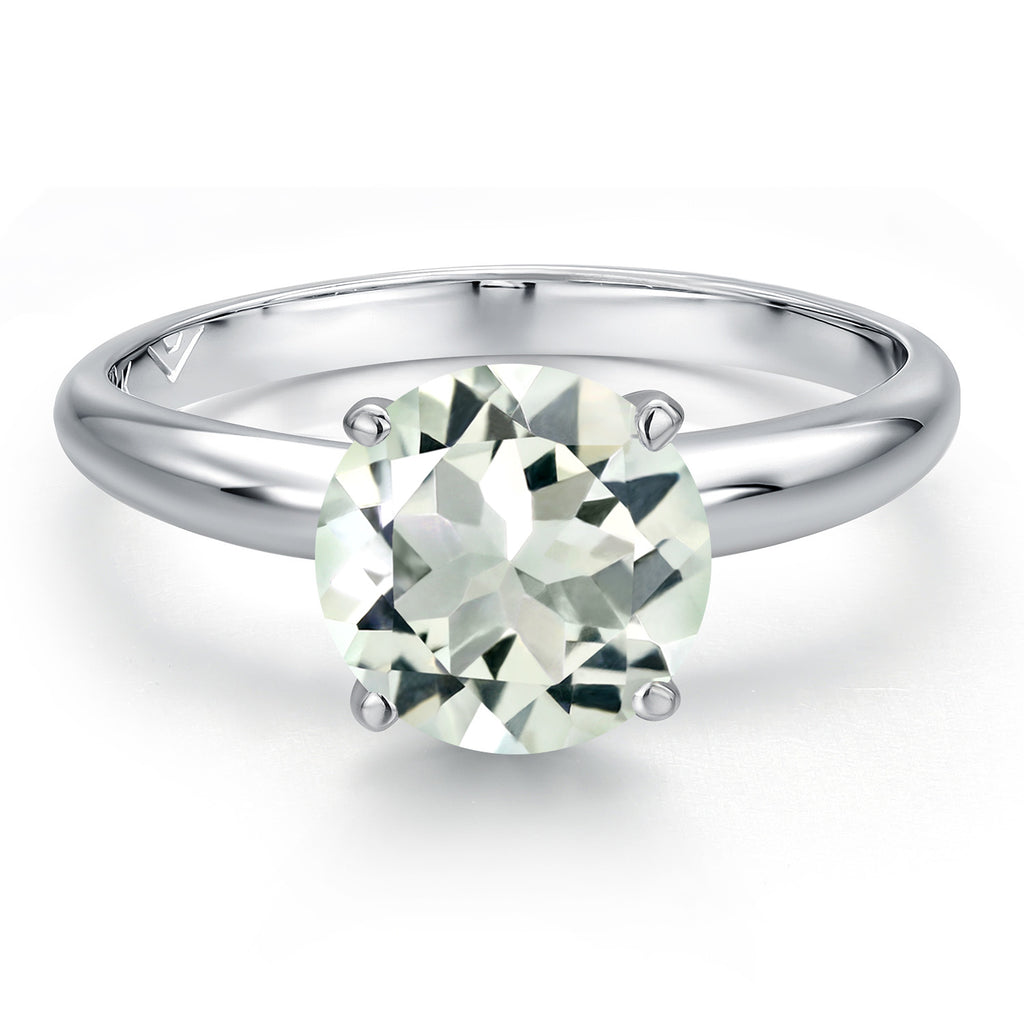 Prasiolite_Ring in Platinum