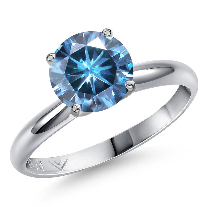 Persian Blue Moissanite - April_5_Ring in Platinum