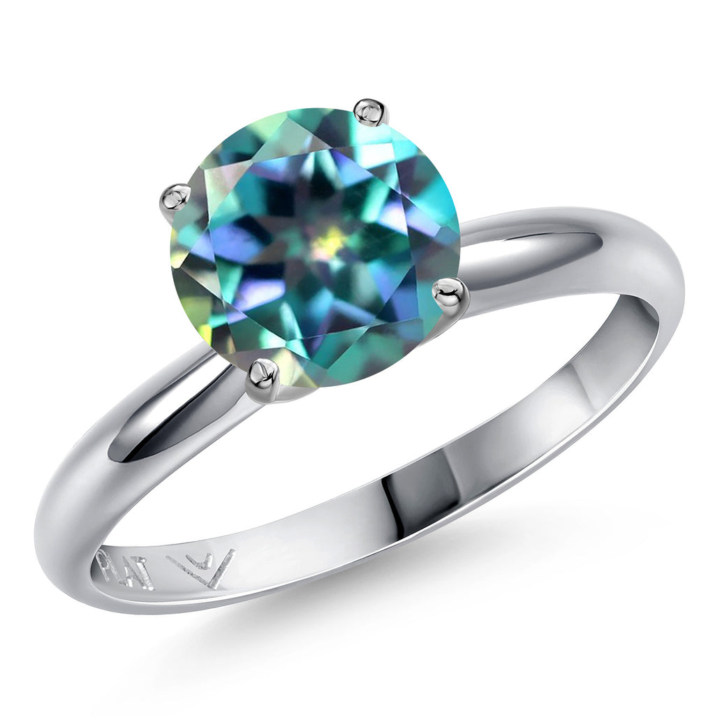 Millennium Blue Mystic Topaz_5_Ring in Platinum