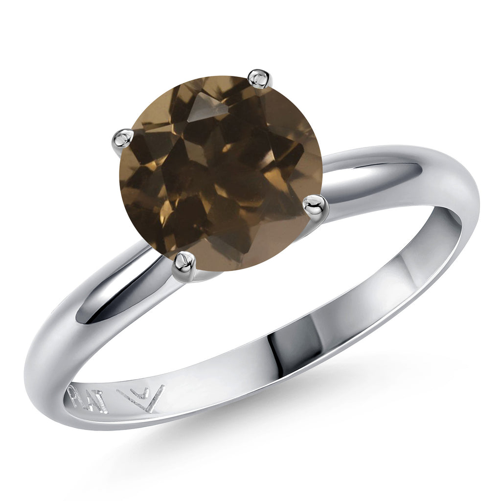 Smoky Quartz_6_Ring in Platinum