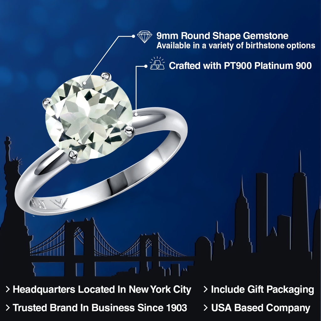 Prasiolite_Ring in Platinum