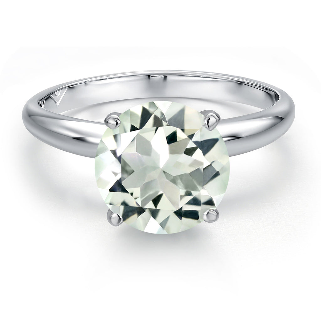 Prasiolite_Ring in Platinum