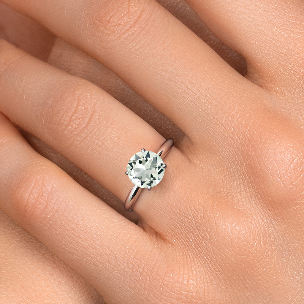 Prasiolite_Ring in Platinum