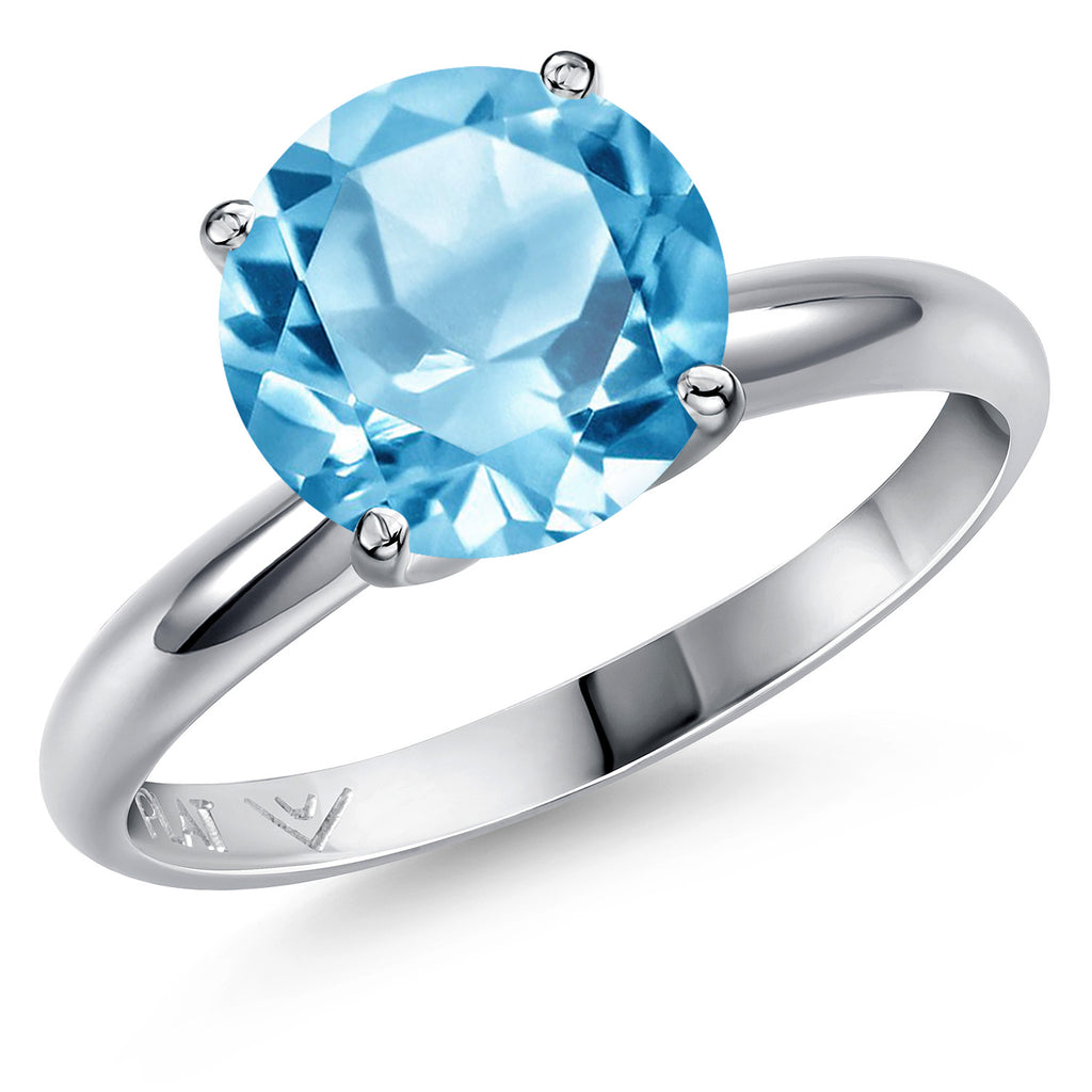 Swiss Blue Topaz - November_9_Ring in Platinum