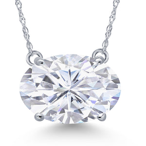 White Zirconia_Pendant in 14K White Gold