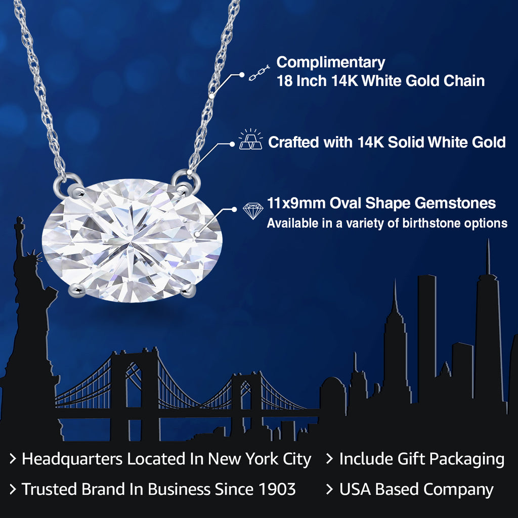 White Zirconia_Pendant in 14K White Gold