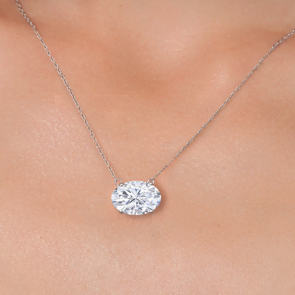 White Zirconia_Pendant in 14K White Gold