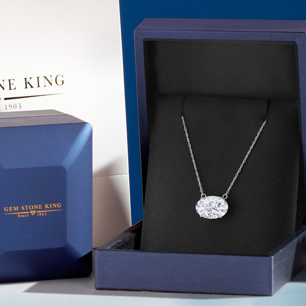 White Zirconia_Pendant in 14K White Gold