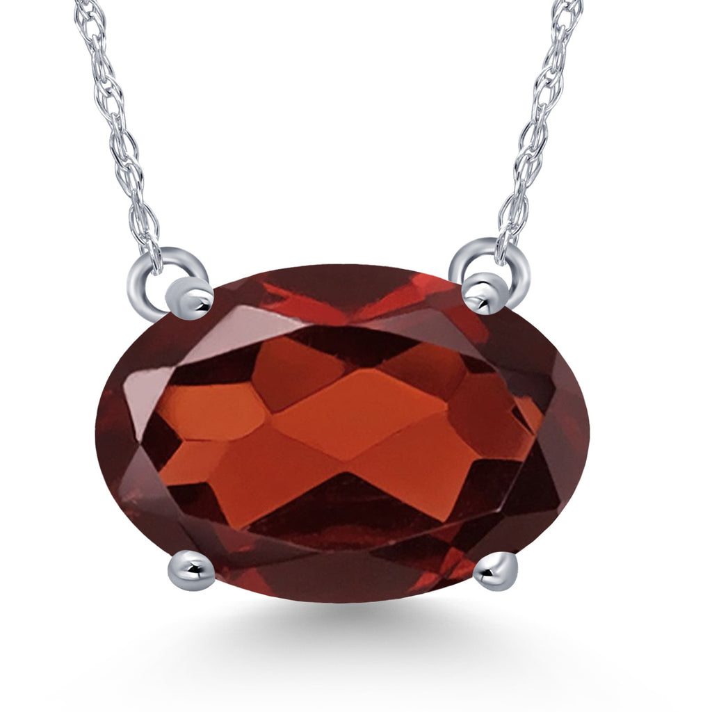 Garnet - January_Pendant in 14K White Gold
