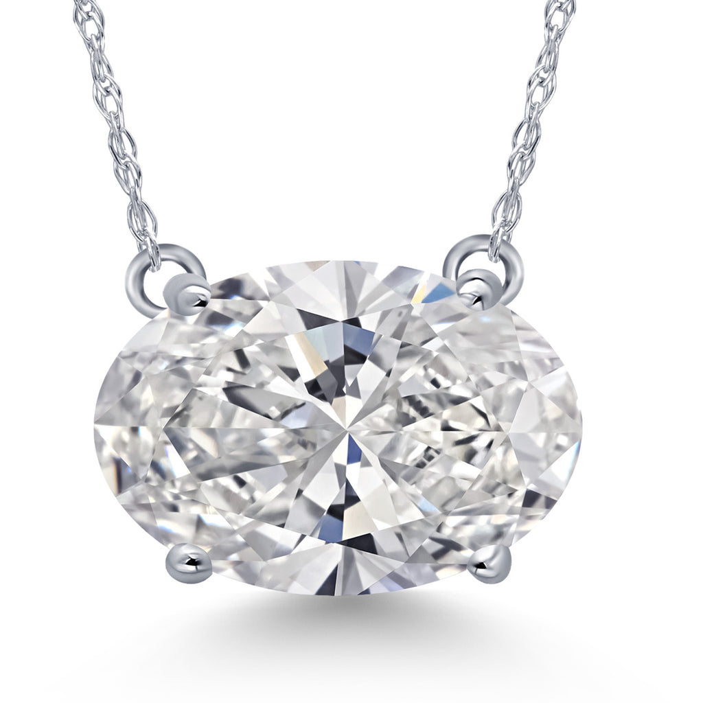 White Lab Grown Diamond - April_Pendant in 14K White Gold