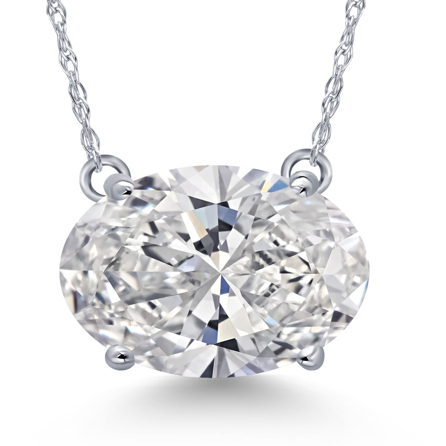 White Lab Grown Diamond - April_Pendant in 14K White Gold