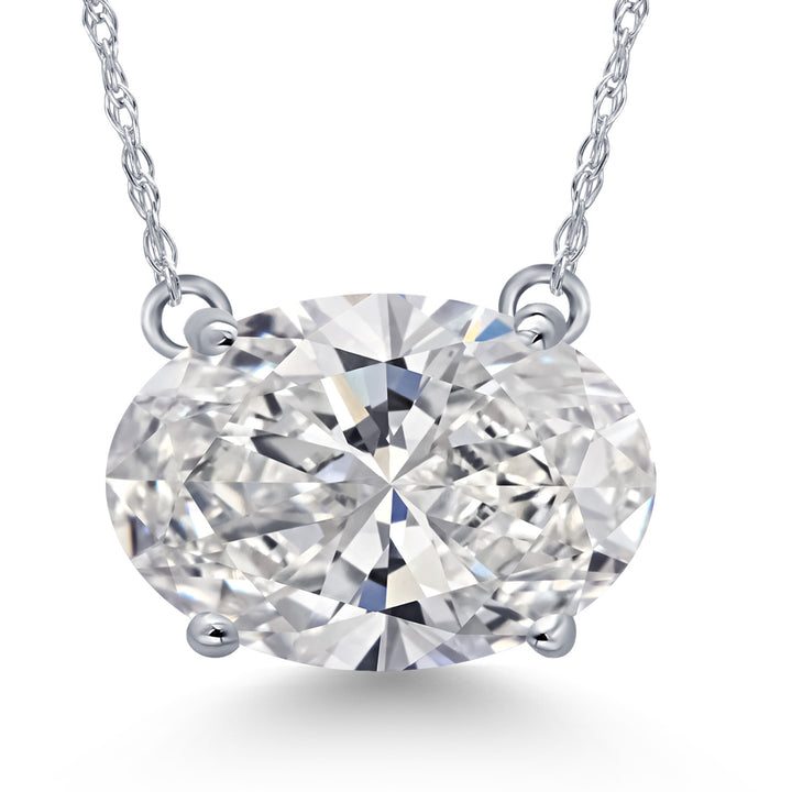 White Lab Grown Diamond - April_Pendant in 14K White Gold