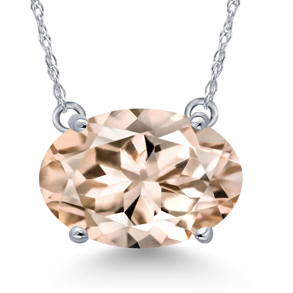 Morganite - October_Pendant in 14K White Gold