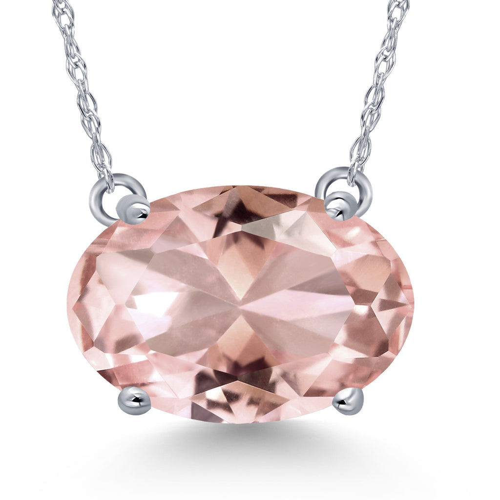 Nano Morganite - October_Pendant in 14K White Gold