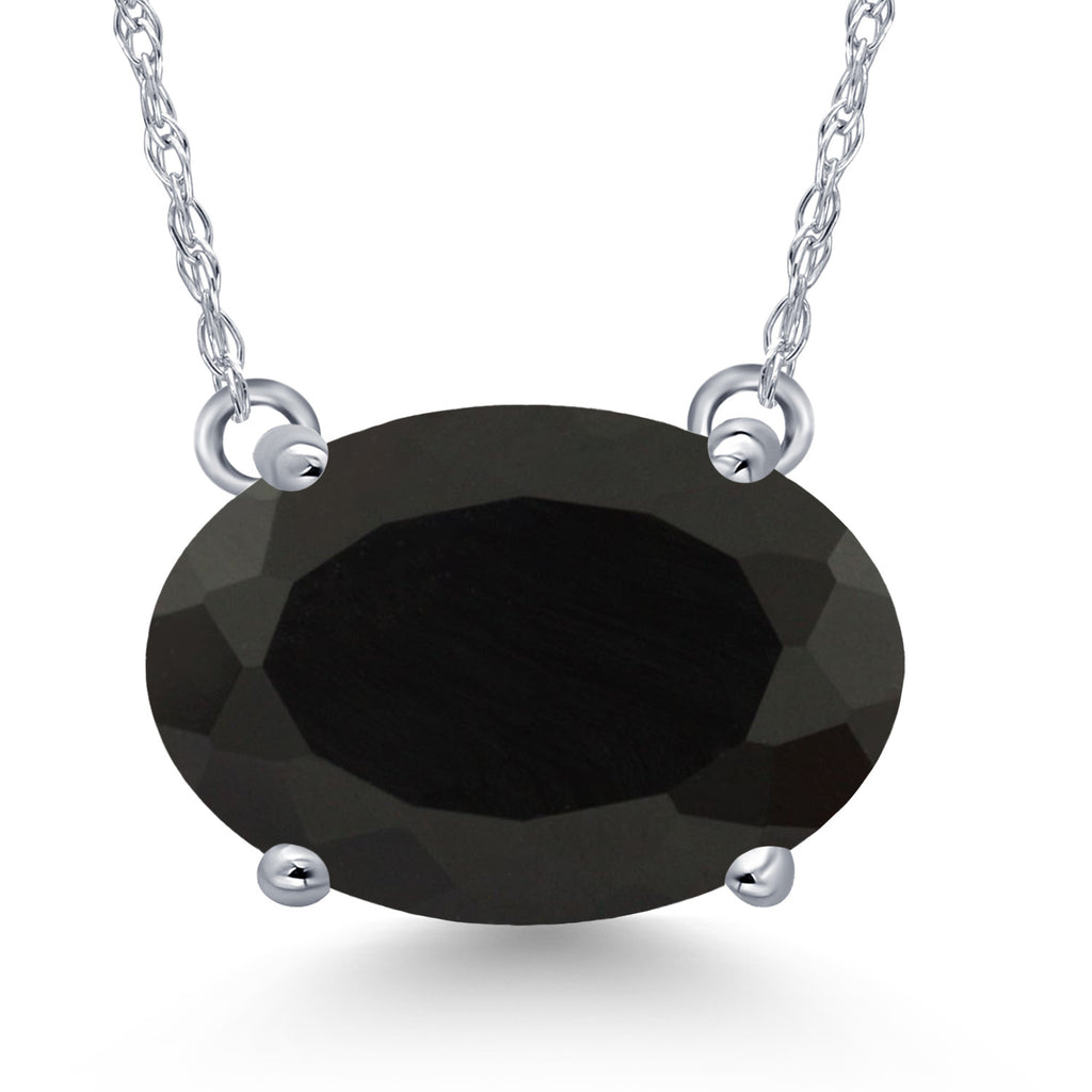 Onyx - December_Pendant in 14K White Gold
